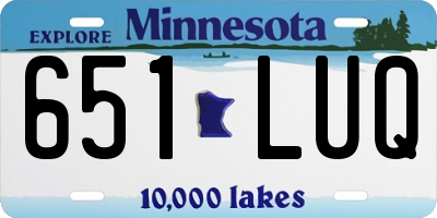 MN license plate 651LUQ