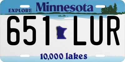 MN license plate 651LUR
