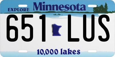 MN license plate 651LUS
