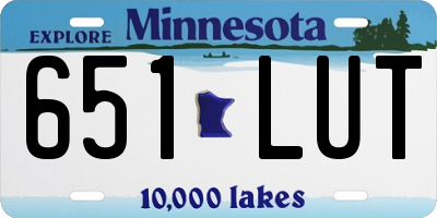 MN license plate 651LUT