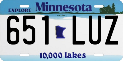 MN license plate 651LUZ