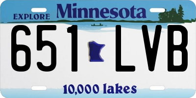 MN license plate 651LVB