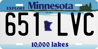 MN license plate 651LVC