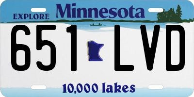 MN license plate 651LVD