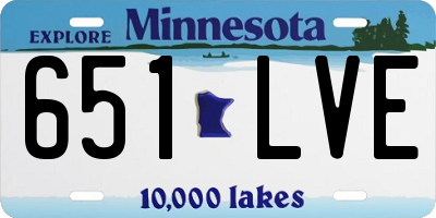 MN license plate 651LVE
