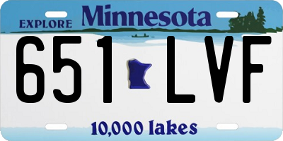 MN license plate 651LVF