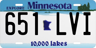 MN license plate 651LVI