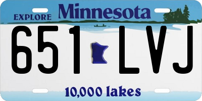 MN license plate 651LVJ