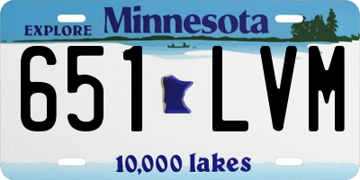 MN license plate 651LVM