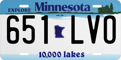MN license plate 651LVO