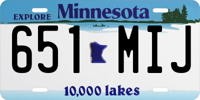 MN license plate 651MIJ