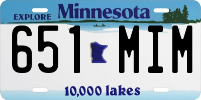 MN license plate 651MIM