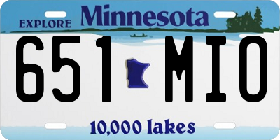 MN license plate 651MIO