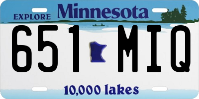 MN license plate 651MIQ
