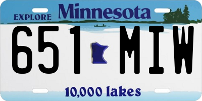 MN license plate 651MIW