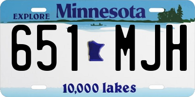 MN license plate 651MJH