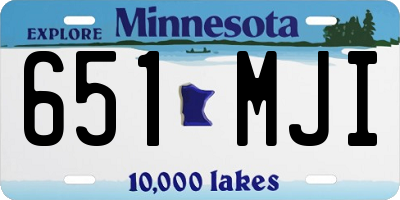 MN license plate 651MJI