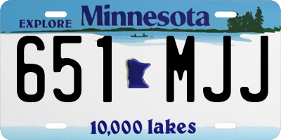 MN license plate 651MJJ