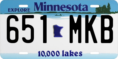 MN license plate 651MKB