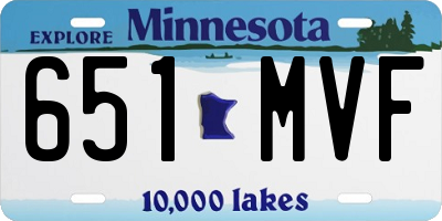 MN license plate 651MVF