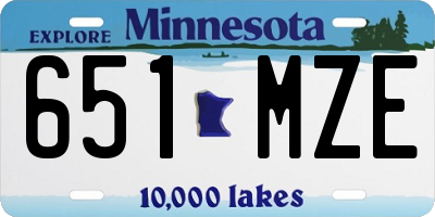 MN license plate 651MZE