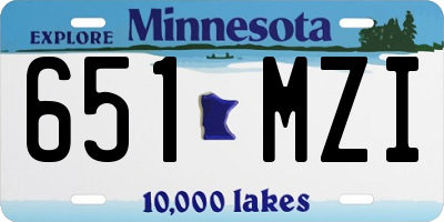MN license plate 651MZI