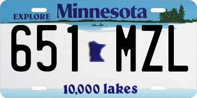 MN license plate 651MZL