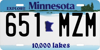 MN license plate 651MZM