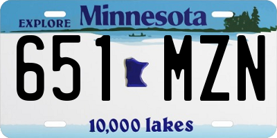 MN license plate 651MZN