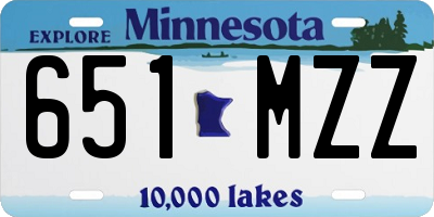 MN license plate 651MZZ