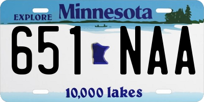 MN license plate 651NAA