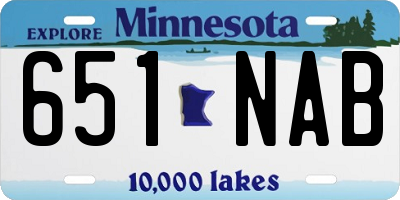 MN license plate 651NAB