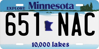 MN license plate 651NAC