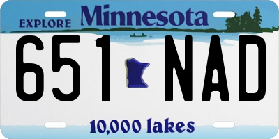 MN license plate 651NAD
