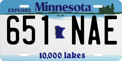 MN license plate 651NAE