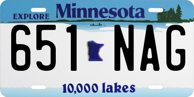 MN license plate 651NAG
