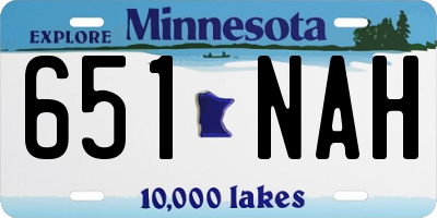 MN license plate 651NAH