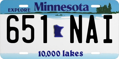 MN license plate 651NAI