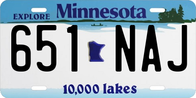 MN license plate 651NAJ