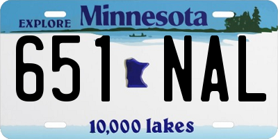 MN license plate 651NAL