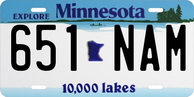 MN license plate 651NAM
