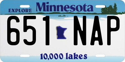MN license plate 651NAP