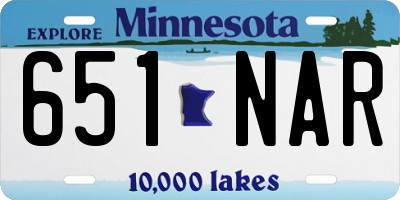 MN license plate 651NAR