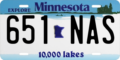 MN license plate 651NAS