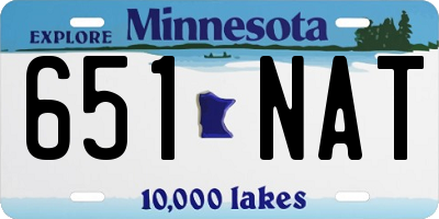 MN license plate 651NAT