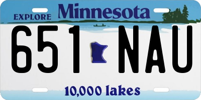 MN license plate 651NAU