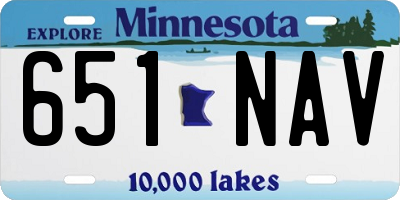 MN license plate 651NAV