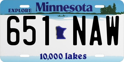 MN license plate 651NAW