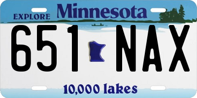 MN license plate 651NAX