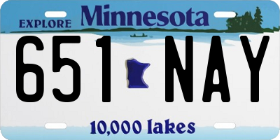 MN license plate 651NAY